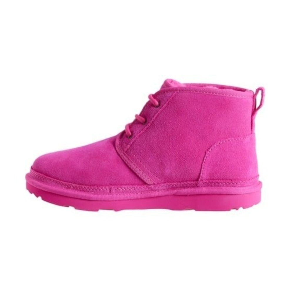 🆕 UGG Suede Neumel Lace Up Wool Lined Chukka Warm Boots Big Kid Sz 6 Neon Pink - Picture 5 of 12